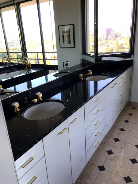 Marble Counter - clean, polish, seal and buff Wilshire Corridor