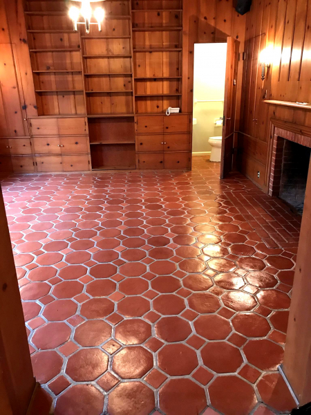 Terra Cotta floor-clean, wax and buff Sierra Madre