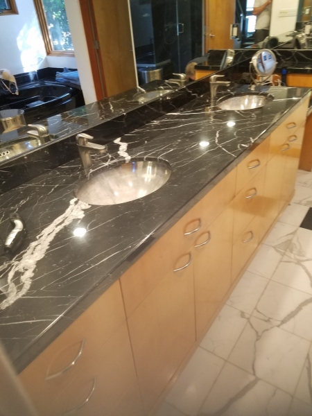 Marble counter top - honed, polished, sealed, and buffed