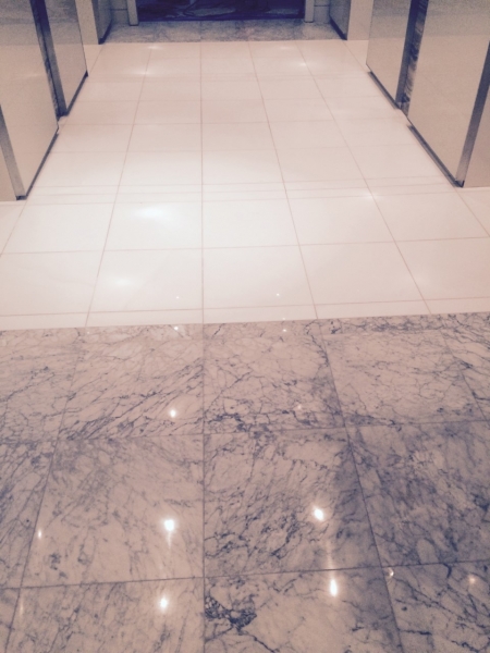 Marble Lobby - honed, polished, sealed, and buffed.
