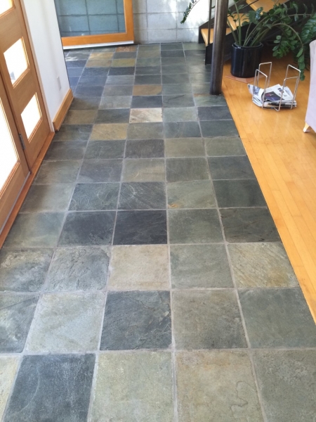 Slate tiles - cleaned, sealed, and buffed.